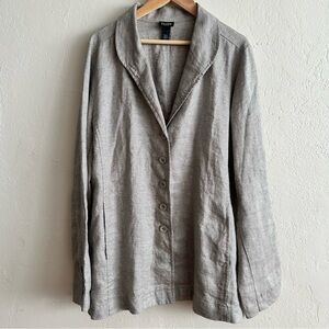 Eileen Fisher Women's Small Sparkle Metallic Linen Blazer Jacket Office Capsule